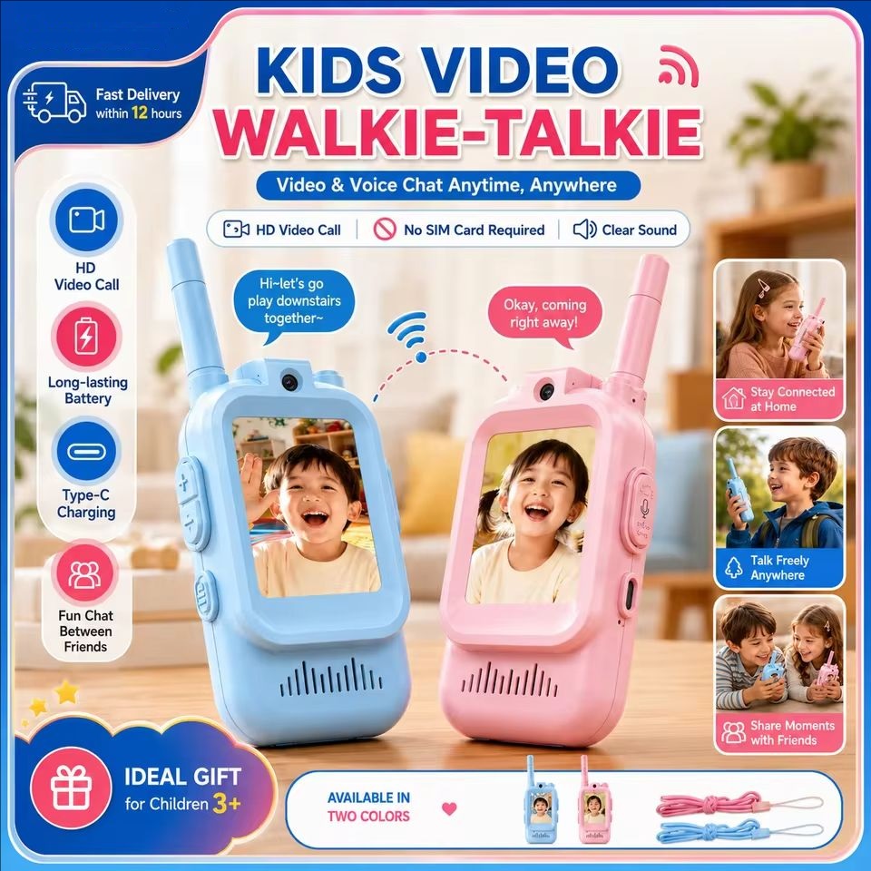 Travel Accessories For Toddlers - Walkie Talkies de Vídeo para Crianças,