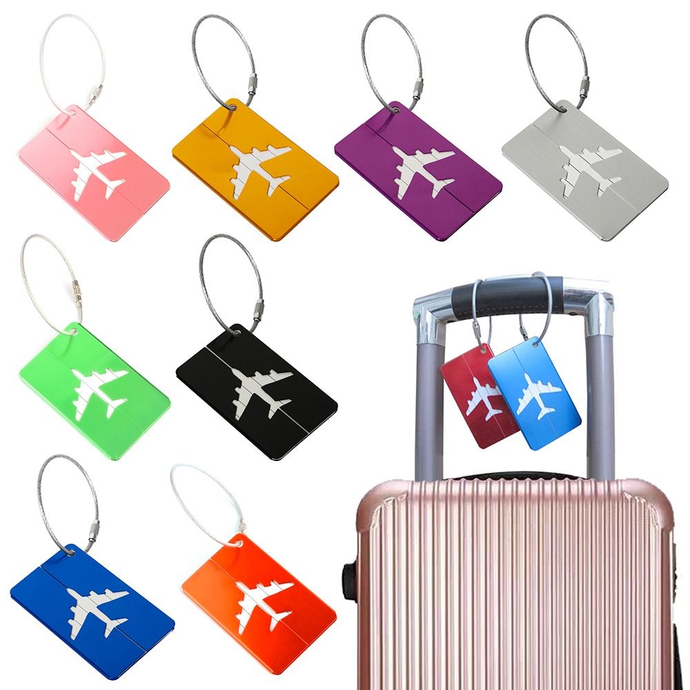Travel Accessories Plane - Alumínio Bagagem Tags com Cordas, Etiquetas