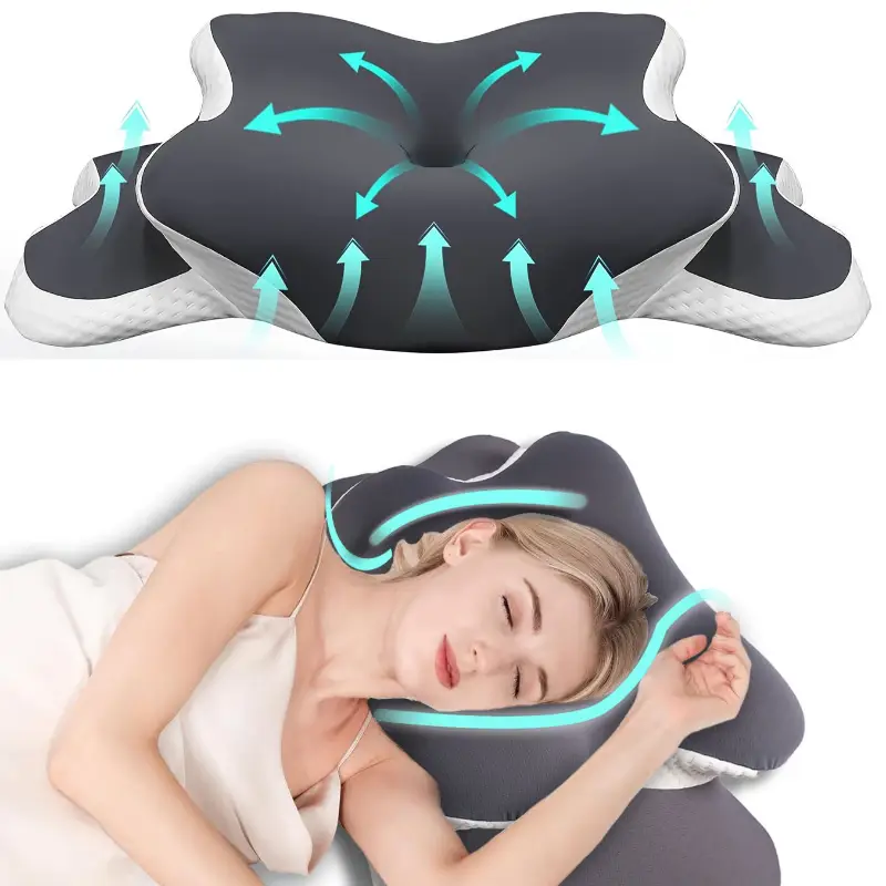 Neck Pillow Memory Foam - Almofada Ergonômica de Espuma Viscoelástica Borboleta
