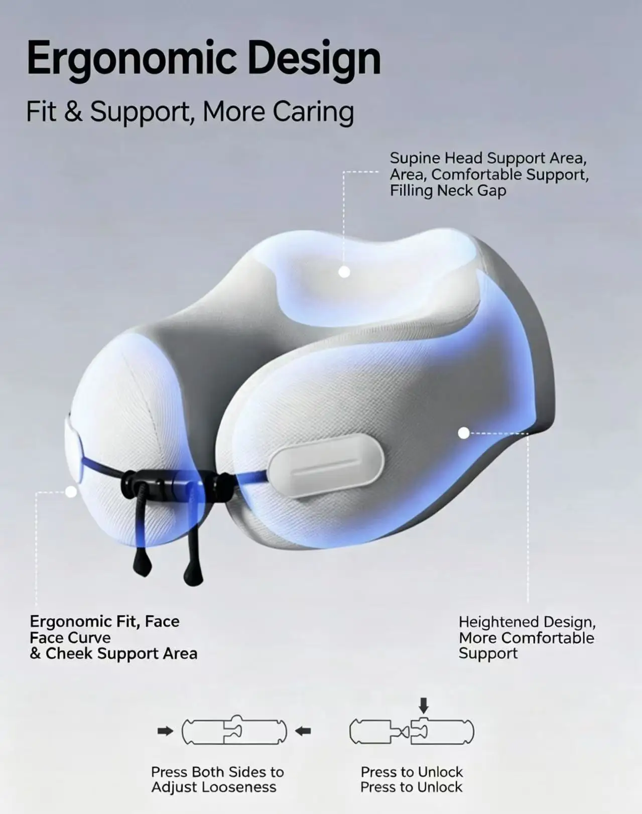 Almofada de Viagem em Forma de - Neck Pillow Memory Foam avaliação e preço