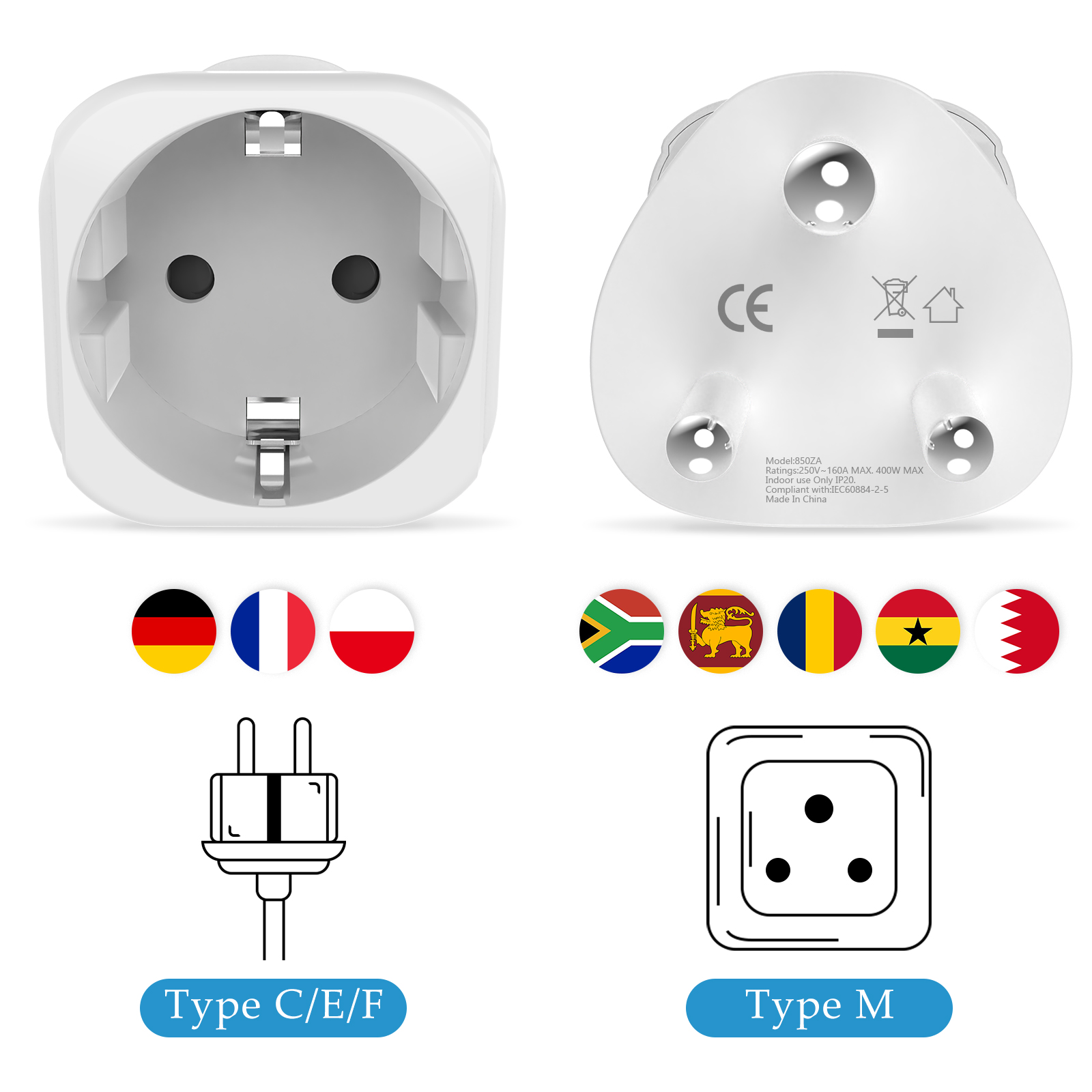 Adaptador de viagem da áfrica  - Travel Accessories Europe avaliação e preço
